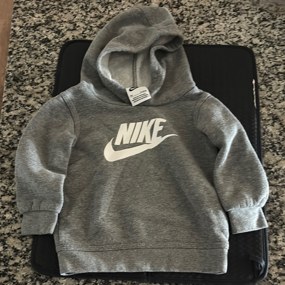12M Baby Nike Gray Fleece Hoodie Sweatshirt